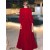 Elegant Red Sequins Midi Dress – Perfect for Formal Occasions and Evening Parties