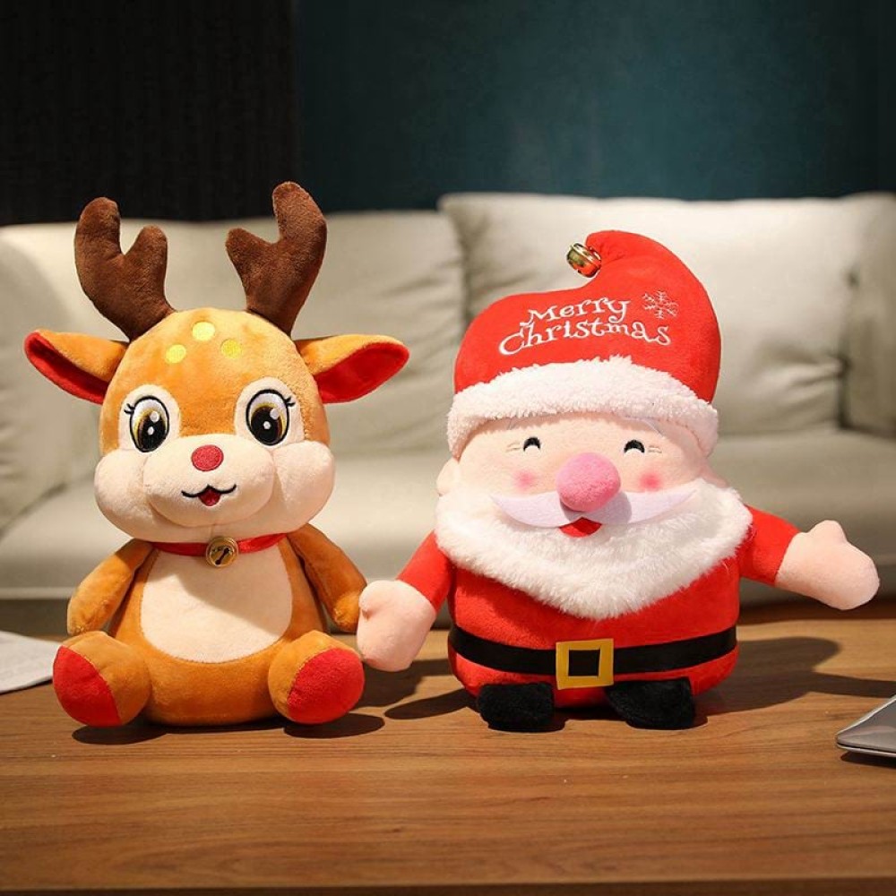 Santa Claus 22CM  & Elk  20 CMPlush Toys – High-Quality Stuffed Animal Dolls for Christmas Decor