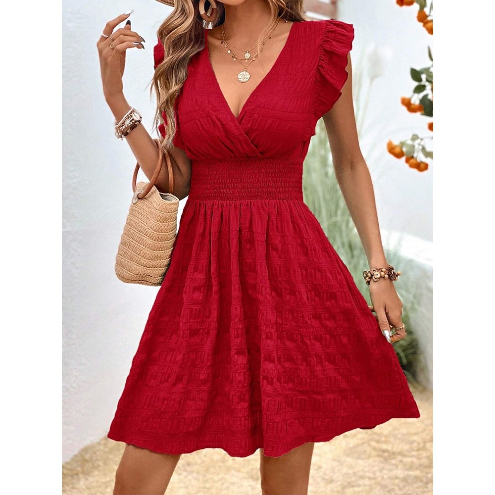 Elegant Summer Slim A-Line Dress – Casual Sleeveless Beach Dress for Women