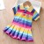 Spring Summer Turn-Down Collar Dress for Girls - Fashion Toddler Baby Clothing