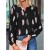 Elegant Feather Print Chiffon Blouse – Long Sleeve Women’s Stylish Casual Top