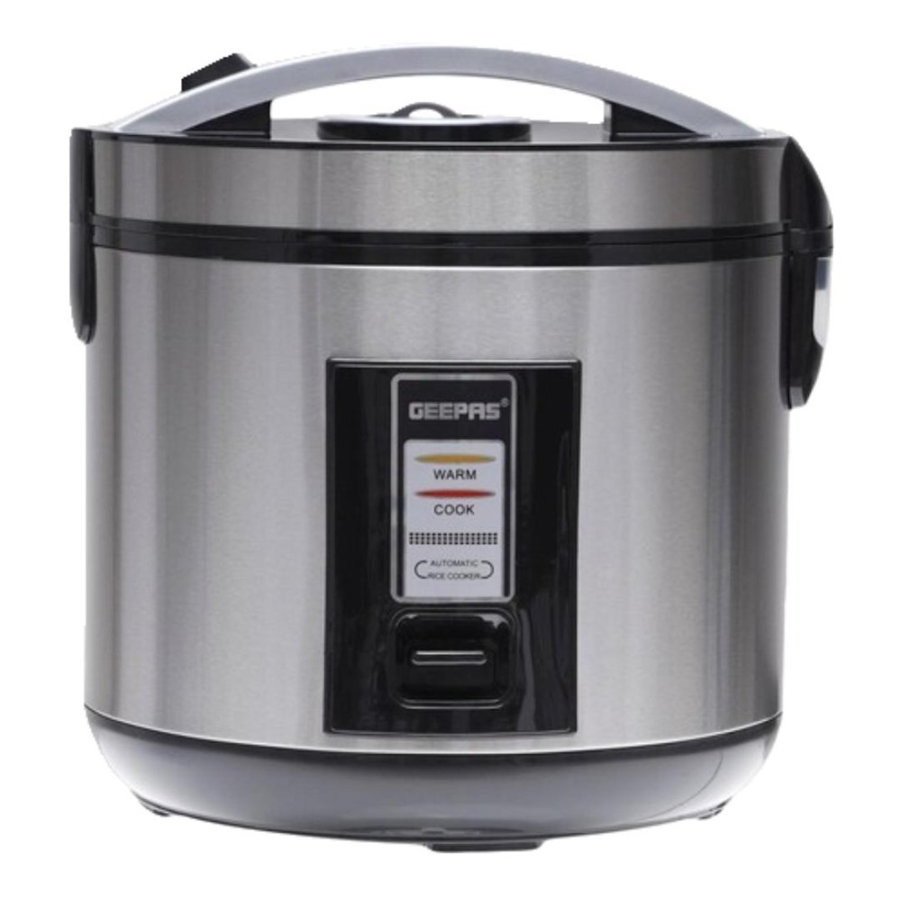 Geepas 1.8L Stainless Steel Rice Cooker – Easy One-Touch Operation with Keep-Warm Function