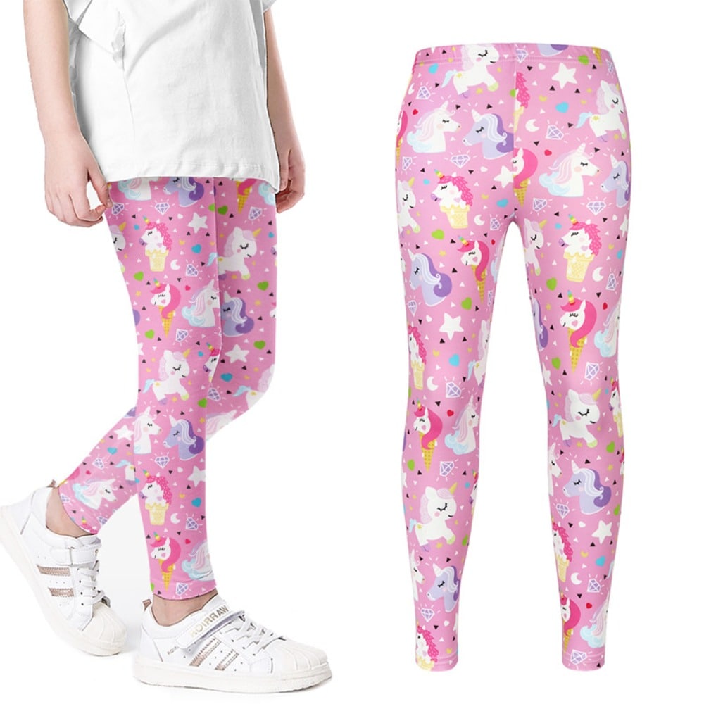 Autumn Girls Pink Unicorn Pantyhose – Toddler Casual Pencil Pants – Tights Clearance