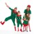 Christmas Elf Family Costume - Green Santa Claus Role-Playing Outfit for Men, Women, Boys, and Girls