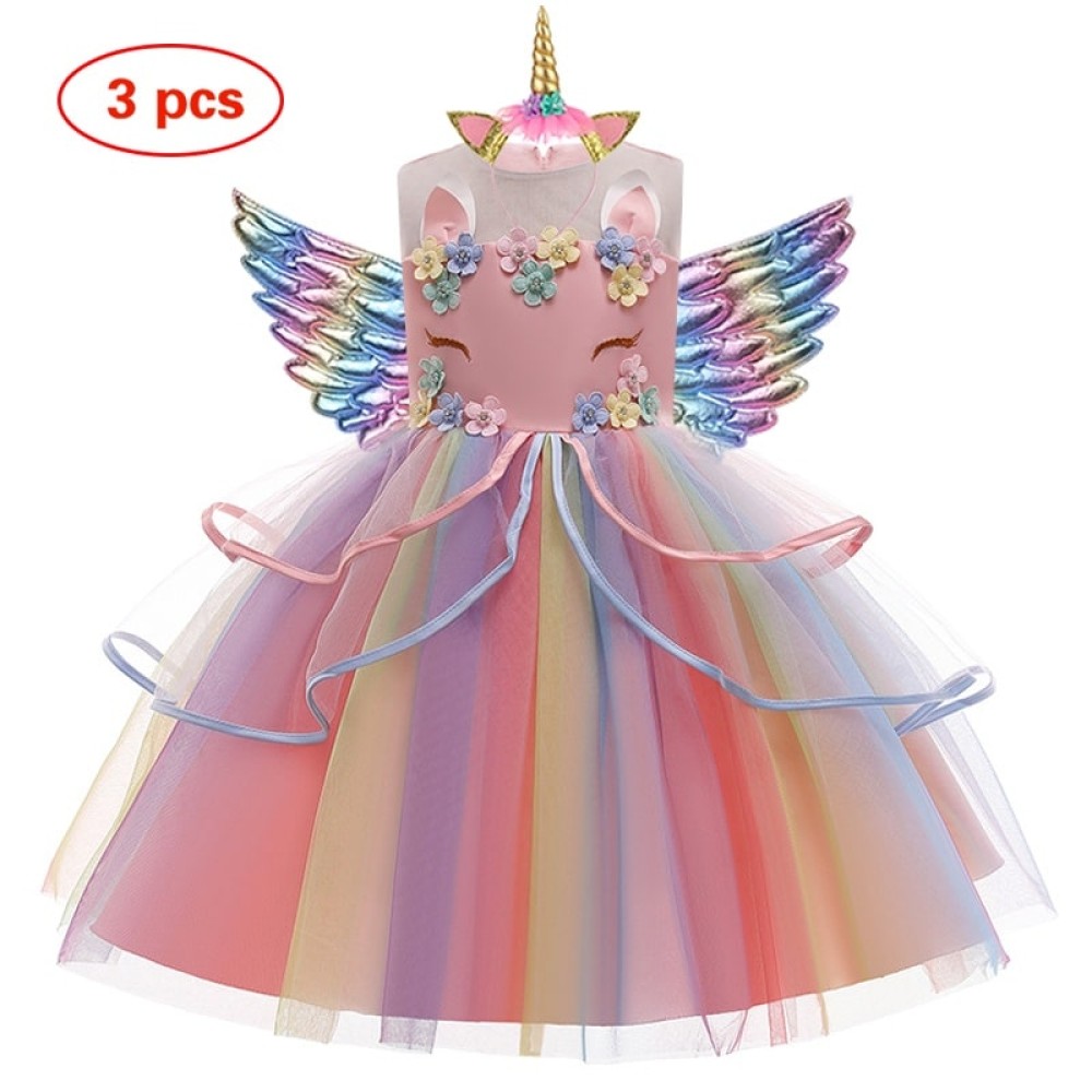 Girls' Unicorn Princess Dress – Sleeveless Party, Birthday, and Wedding Costume (Ages 2-10)