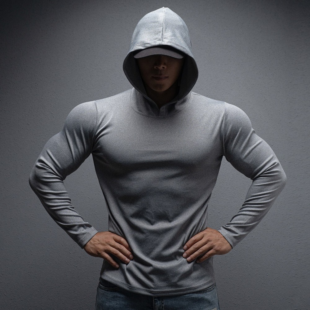 Men's Long Sleeve Quick Dry Fitness T-Shirt – Spring/Autumn Gym Training Hoodie