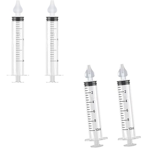 Zhaihan Nasal Syringes Kit | 2 x 20ml & 2 x 10ml Syringes with Reusable Silicone Suction Tips for Gentle Nasal Cleaning