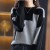 Women’s Patchwork Knit Warm Sweater – O-Neck Casual Thermal Pullover