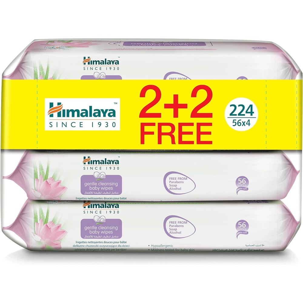 Himalaya Gentle Cleansing Baby Wipes – Alcohol & Paraben Free, 224 Wipes