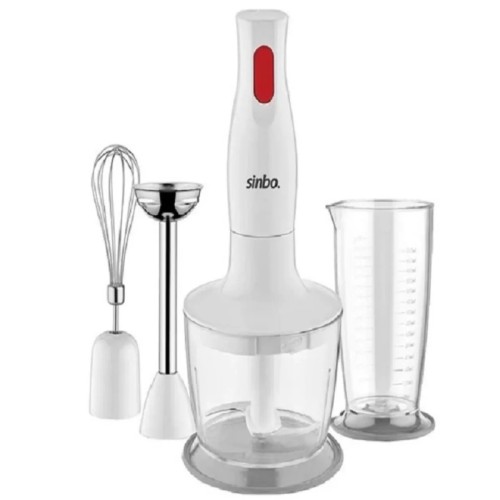 Sinbo White SHB-3147 Hand Blender Set, 400W Power, 3 Functions, Durable Metal Leg