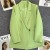 Candy Green Street Style Blazer – Women’s Casual Korean Small Suit Jacket