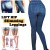 Faux Denim High Waist Leggings – Slim Fit Yoga Pants with Pocket Printing for Women