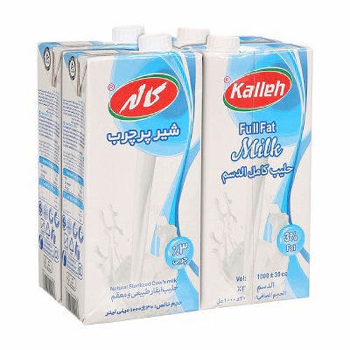 Kalleh Full Fat Long Life Milk 4-Pack - 1 Litre Each