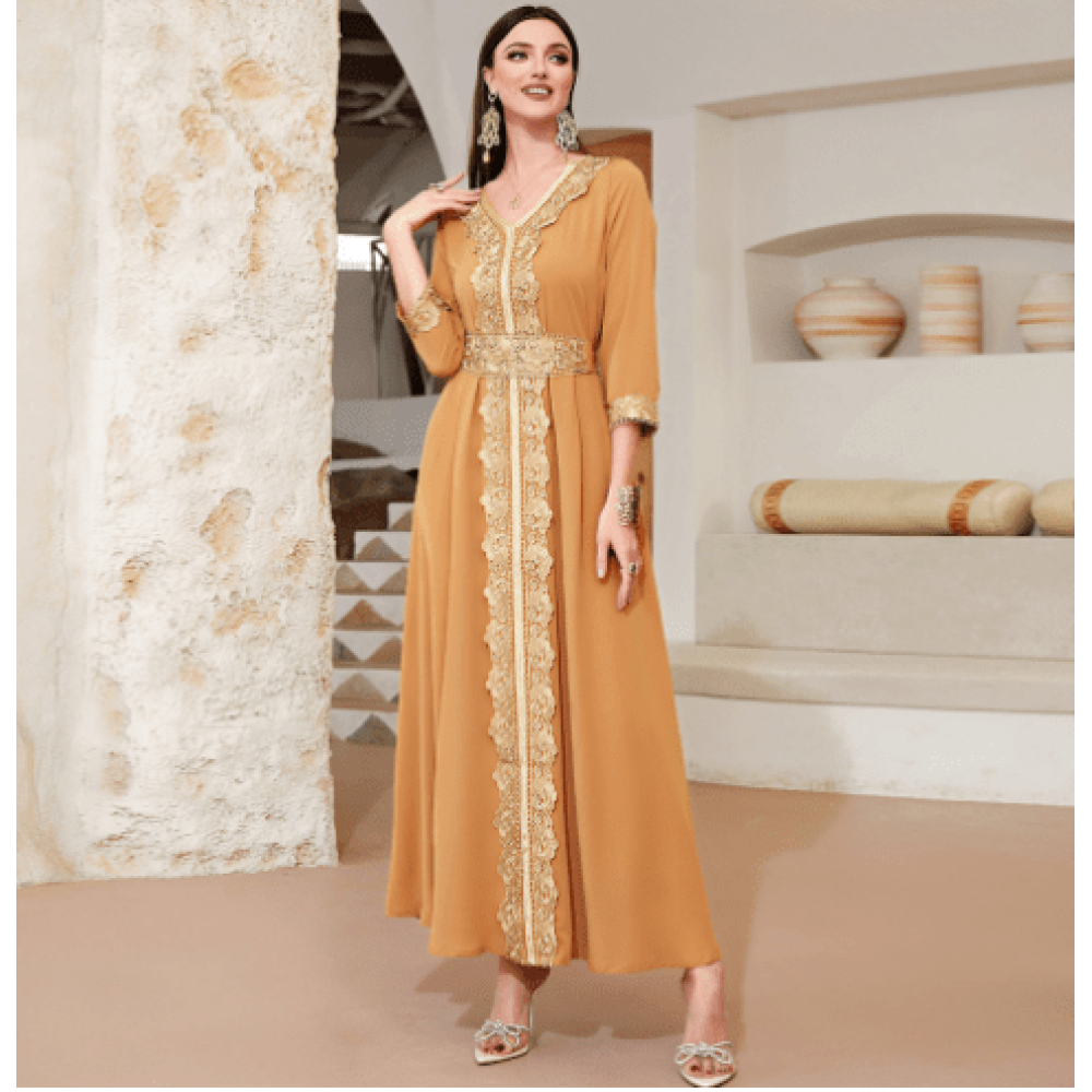 Elegant Ramadan Eid Chiffon Abaya – Dubai Muslim Long Dress Caftan for Women