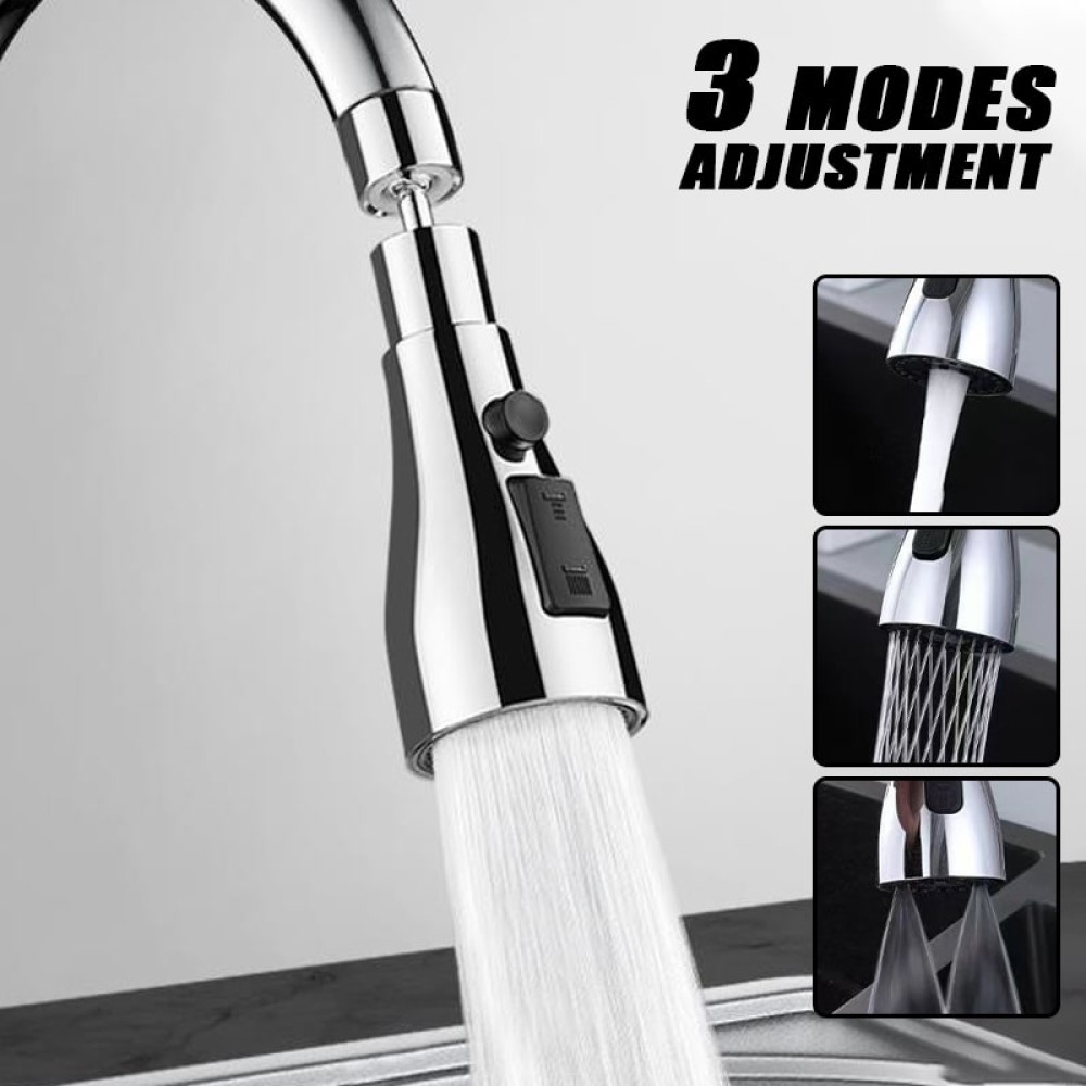 360° Rotating Kitchen Faucet Extender – 3 Adjustable Modes for Efficient Cleaning