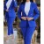 Women's 2-Piece Set: Stylish Notched Neck Blazer & High Waist Work Pants for Office