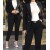 Women's 2-Piece Set: Stylish Notched Neck Blazer & High Waist Work Pants for Office