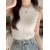 Korea Knitted Sleeveless Tank Top - Women’s O-Neck Casual Y2K Summer Blusa (One Size)