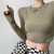 Korean Style Sexy Slim Fit Crop Top – Long Sleeve Y2K T-shirt for Women