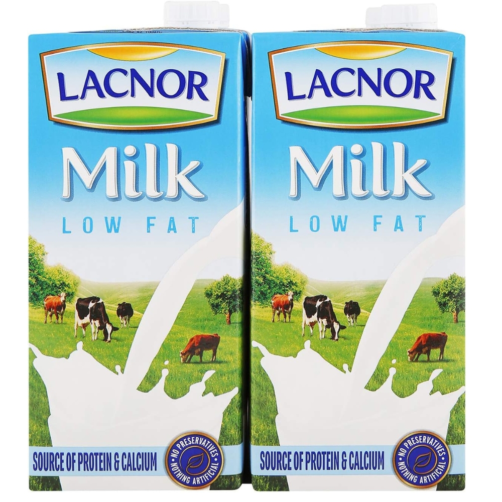 Lacnor Low Fat Milk 4x1L – Healthy & Refreshing