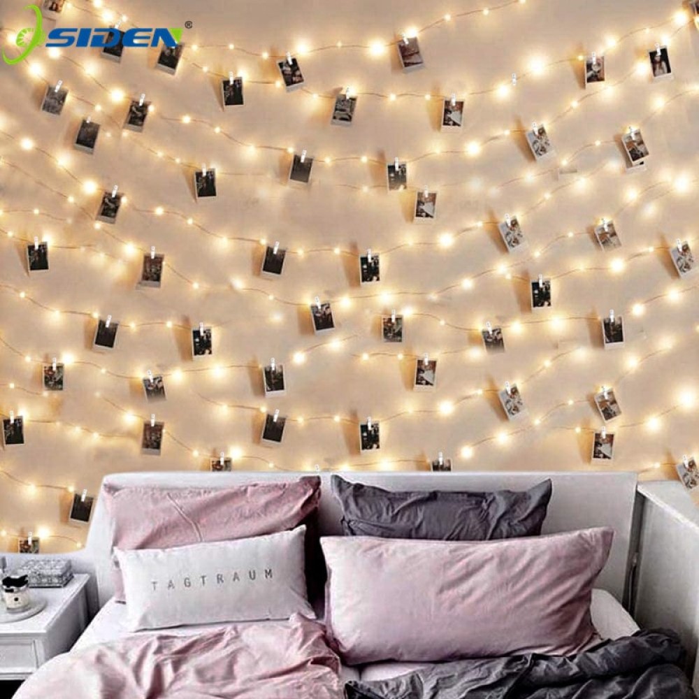 LED String Lights 5M/10M with Photo Clips – Battery/USB Powered for Holiday & Party Decoration