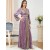 Dubai Velvet Dress | Long Kimono Jubah Abaya with Floral Design