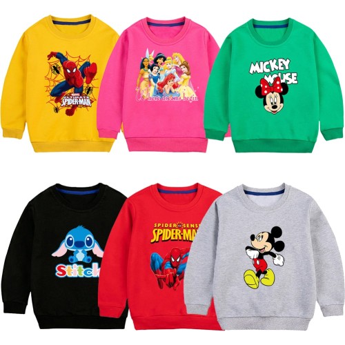 Disney Stitch & Mickey Kids Sweater – Unisex Long-Sleeved Sweatshirt for Spring & Autumn