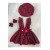 Red Plaid Baby Girl Dress with Bandana Hat Set – Ruffled Summer Look