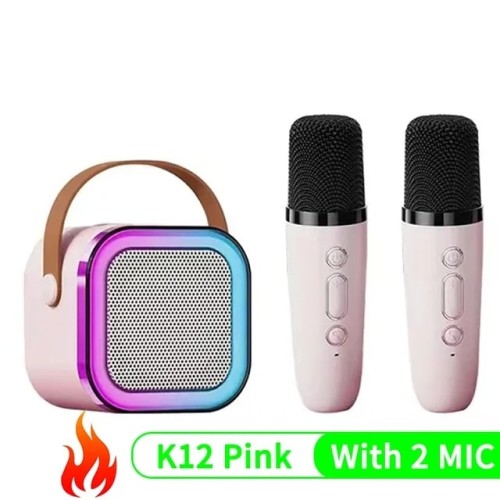 Bluetooth K12 Karaoke Machine Portable PA Speaker with Wireless Microphones - Family Singing Gift