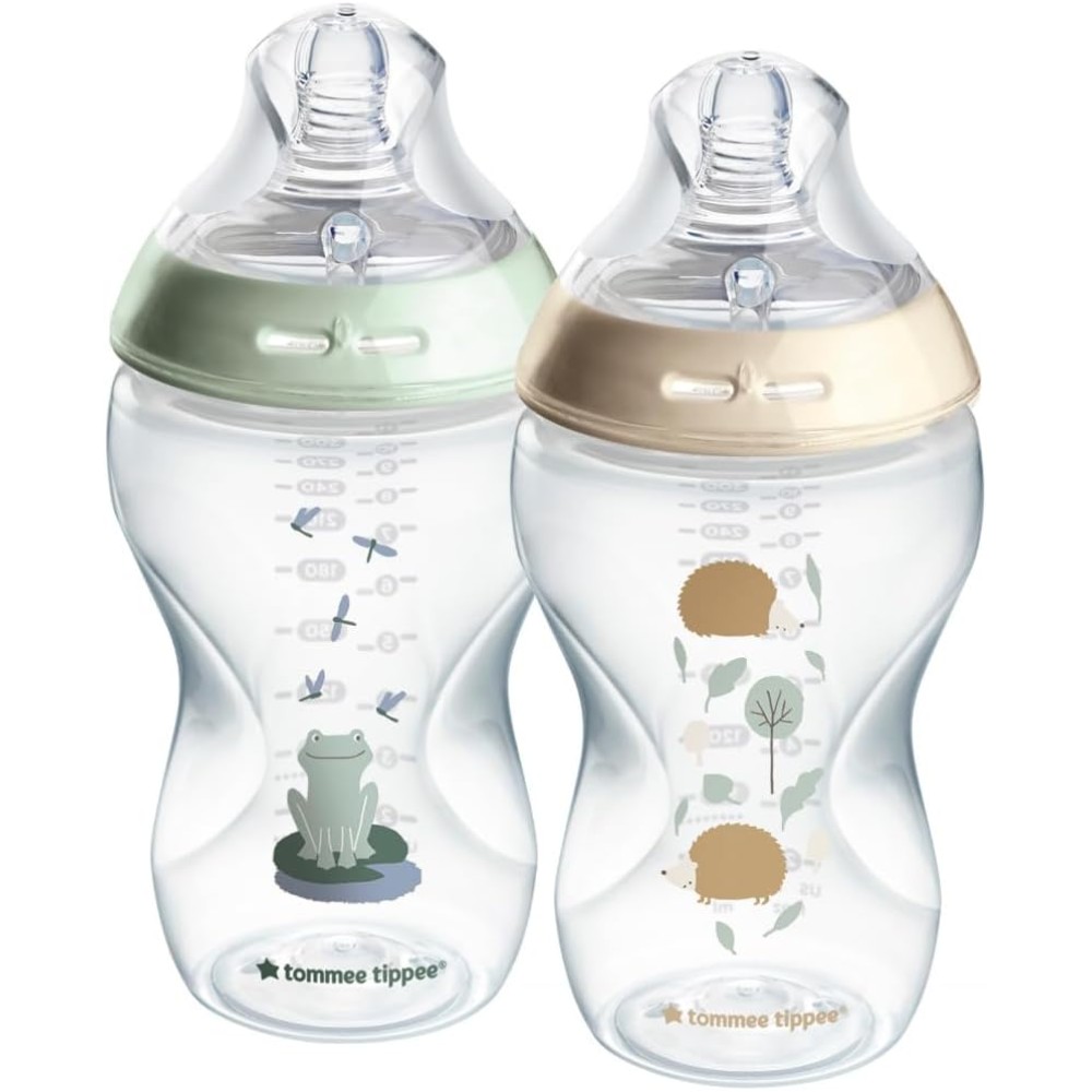 Tommee Tippee Closer to Nature Milk Feeding Bottles - 340ml, Pack of 2, Anti-Colic, Breast-Like Teat