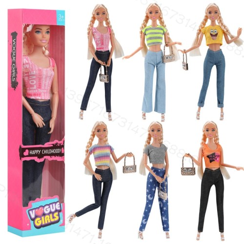 Fashion Trend Princess Doll – Movable Joints, Stylish Pants Set, Play House Toy 30cm