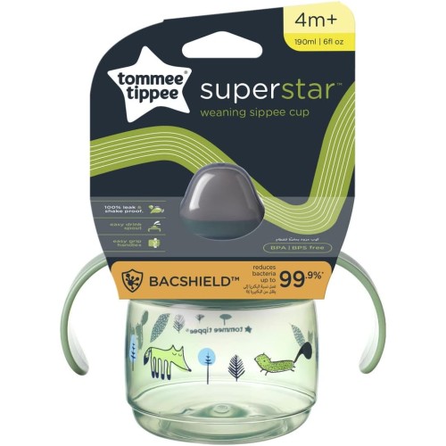 Tommee Tippee Superstar Sippee Sippy Cup with Leak-Proof & Antibacterial Technology, Green