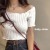 Off The Shoulder Women’s Knitted Crop Top – Slim Fit Y2K Summer Casual Tees