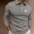 Men's Long Sleeve Zipper Polo Shirt - Casual Fashion Polo with Logo Print