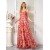 Luxury Pink Floral V-Neck Evening Dress – Elegant Tulle Floor-Length Cocktail Gown