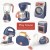 Kids' Pretend Kitchen Play Set with Electric Vacuum, Juicer, Washing Machine & Lights