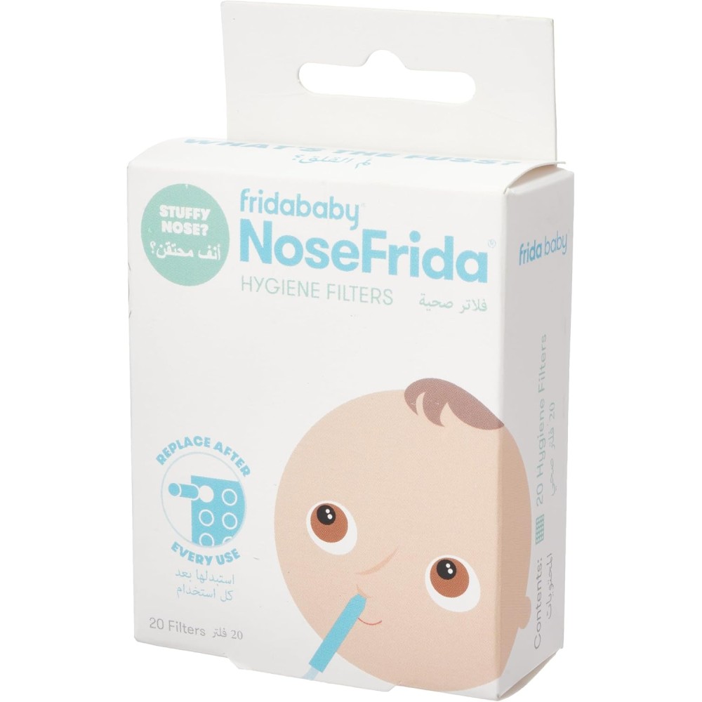 FridaBaby NoseFrida Hygiene Filters (20 Count) | Blue Replacement Filters for NoseFrida Aspirator