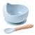 Food Grade Silicone Baby Feeding Bowl & Spoon Set – Solid Color, Waterproof & Durable