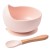 Food Grade Silicone Baby Feeding Bowl & Spoon Set – Solid Color, Waterproof & Durable