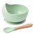 Food Grade Silicone Baby Feeding Bowl & Spoon Set – Solid Color, Waterproof & Durable