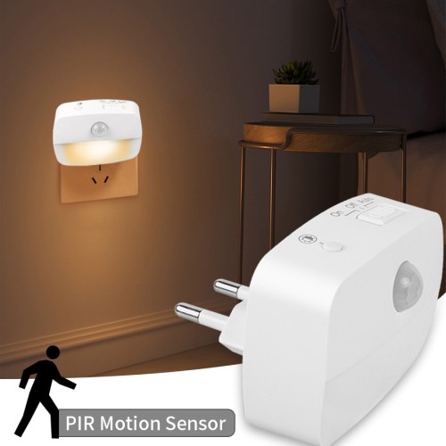 LED Night Light with Smart Motion Sensor – EU Plug 220V for Home, Hallway, and Bedroom