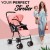 PICCASIO Baby Stroller Lightweight Cabin Pram and Infant Carrier Push Chair - Pink