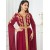 Elegant Tape Trim Abaya with Belt – Super Full Sleeve V-Neck Moroccan Kaftan for Women