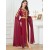 Elegant Tape Trim Abaya with Belt – Super Full Sleeve V-Neck Moroccan Kaftan for Women