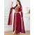 Elegant Tape Trim Abaya with Belt – Super Full Sleeve V-Neck Moroccan Kaftan for Women