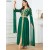 Elegant Tape Trim Abaya with Belt – Super Full Sleeve V-Neck Moroccan Kaftan for Women