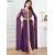 Elegant Tape Trim Abaya with Belt – Super Full Sleeve V-Neck Moroccan Kaftan for Women