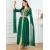 Elegant Tape Trim Abaya with Belt – Super Full Sleeve V-Neck Moroccan Kaftan for Women