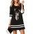 Women’s Christmas Dress - Casual Round Neck 3/4 Sleeve with Festive Prints