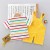 Summer Cotton Overalls Suit for Toddlers, Boys' Striped T-Shirt and Shorts Set